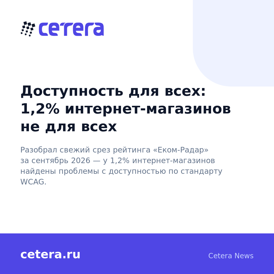 Доступность для всех: 1,2% интернет-магазинов не для всех
