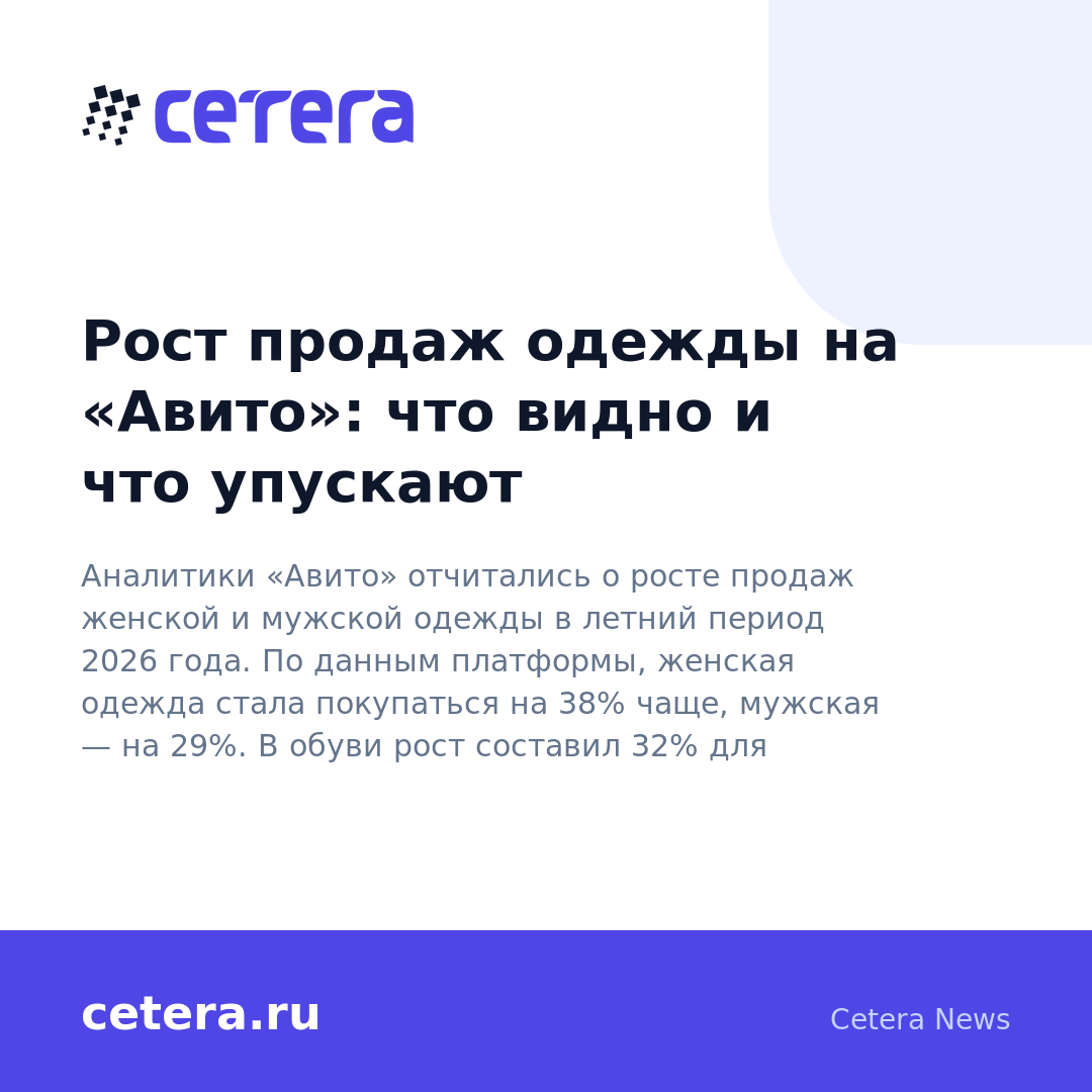 Рост продаж одежды на «Авито»: что видно и что упускают
